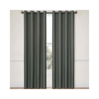 Eclipse York Grommet Top Blackout Curtain Panel with Thermaback, Smoke