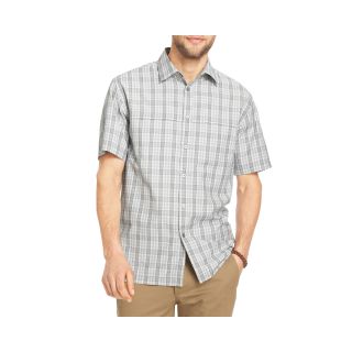 Van Heusen Traveler Short Sleeve Woven Shirt, Gray, Mens