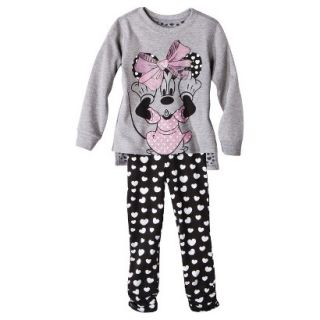 Disney Infant Toddler Girls 2 Piece Minnie Mouse Set   Grey 5T
