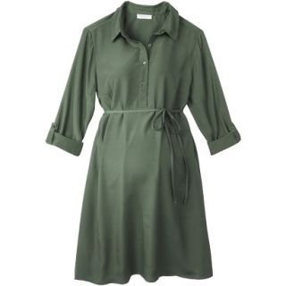Merona Maternity Rolled Sleeve Shirt Dress   Green XL