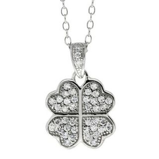 Lily Nily Sterling Silver Cubic Zirconia Four leaf Clover Pendant
