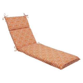 Outdoor Chaise Lounge Cushion   Orange/White Starlet