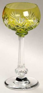 St Louis Massenet Clear (Cut) Chartreuse Wine Hock   Clear,Fan&Crisscross Cut,Kn