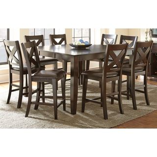 Copley Solid Wood Counter Height Dining Set With Self Storing Leaf