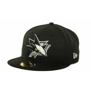 San Jose Sharks New Era NHL Black and White 59FIFTY Cap