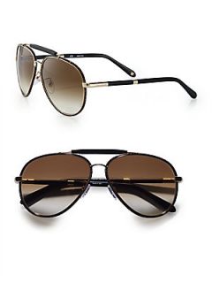 Givenchy Metal Aviator Sunglasses   Gold Black