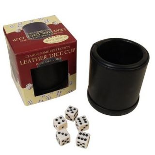 Leather Dice Cup with 5 Dice