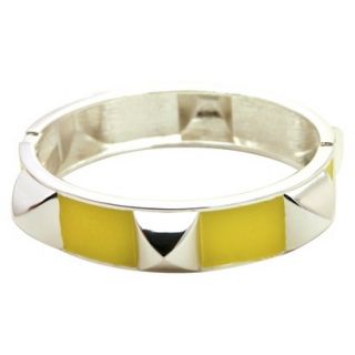 Womens Fashion Bangle Bracelet   Silver/Yellow