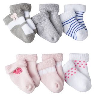 Just One YouMade by Carters Newborn Girls 6 Pack Terry Roll Socks   Assorted