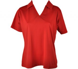 Womens Willow Pointe Performance Polo Shirt   Red Short Sleeve Shirts