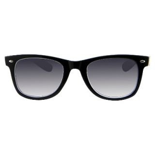 Womens Retro Square Sunglasses   Black/White