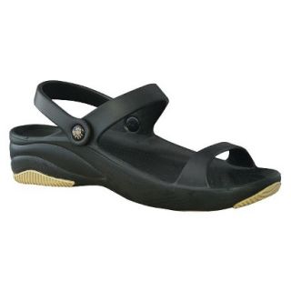 USADawgs Black / Tan Premium Womens 3 Strap Sandal   5
