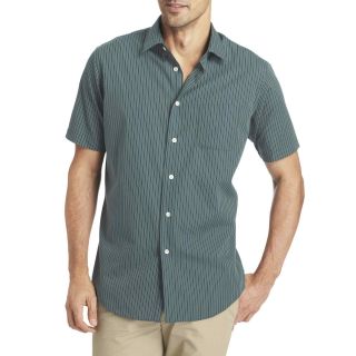 Van Heusen Short Sleeve No Iron Shirt, Green, Mens
