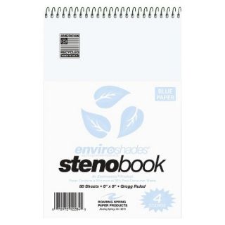 Roaring Spring Enviroshades Steno book   Blue (80 Sheets Per Pad)