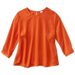 Merona Womens Plus Size Blouse   Orange Flame 1
