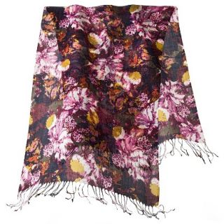 Floral Scarf   Navy