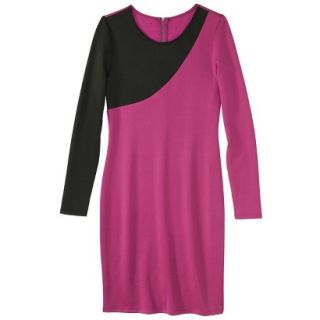 Mossimo Womens Asymmetrical Colorblock Scuba Dress   Sangria/Black XL