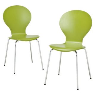 Dining Chair Modern Stacking Chair   Green   Set of 2