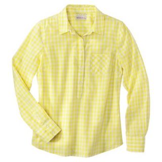 Merona Womens Popover Favorite Shirt   Lime Check   XL