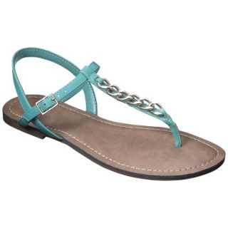 Womens Merona Tracey Chain Sandals   Turquoise 6.5