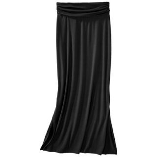 Merona Womens Knit Maxi Skirt w/Ruched Waist   Black   XS