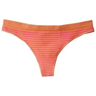Xhilaration Juniors Seamless Thong   Orange Stripe S