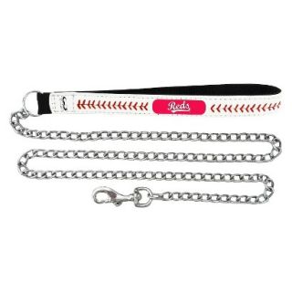 Cincinnati Reds Baseball Leather 3.5mm Chain Leash   L