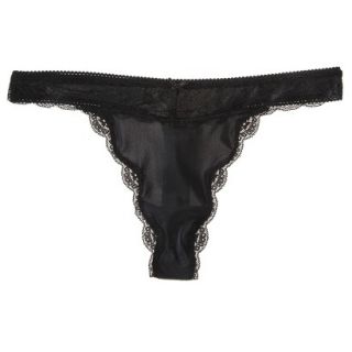 Gilligan & OMalley Womens Micro Lace Thong   Black S