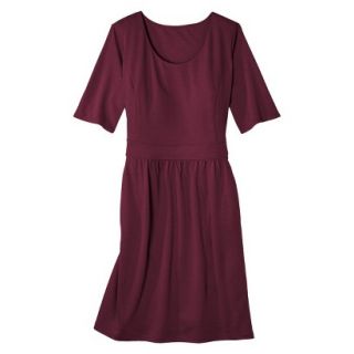 Merona Womens Plus Size Elbow Sleeve Ponte Dress   Berry 4