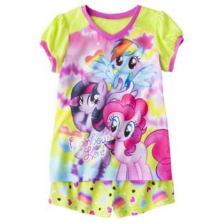 My Little Pony Girls 2 Piece Short Sleeve Pajama Set   Green S