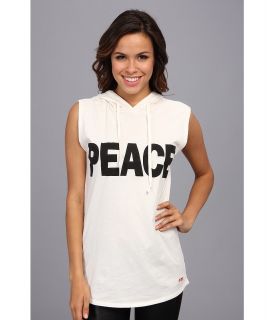 Peace Love World Peace Metro Hoodie Womens Sweatshirt (White)