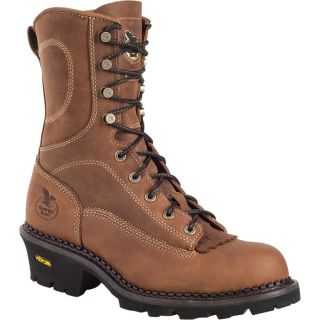 Georgia 9In. Comfort Core Logger Work Boot   Crazy Horse Tan, Size 12 Wide,