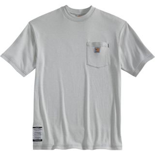 Carhartt Flame Resistant Short Sleeve T Shirt   Light Gray, 2XL, Tall Style,