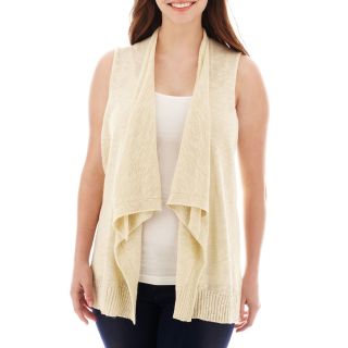 ARIZONA Sleeveless Flyaway Cardigan, Cream, Womens