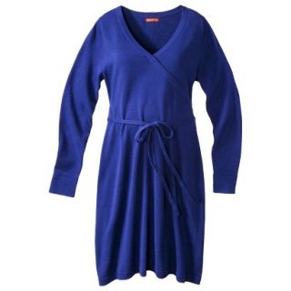 Merona Maternity Long Sleeve V Neck Sweater Dress   Blue M