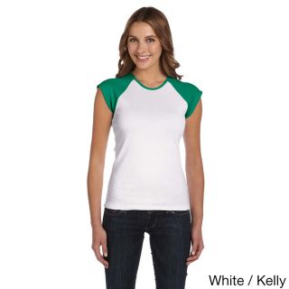 Bella Bella Womens Contrast Cap sleeve Raglan T shirt Multi Size XXL (18)