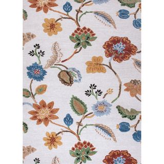 Hand tufted Transitional Floral Pattern Ivory Rug (36 X 56)