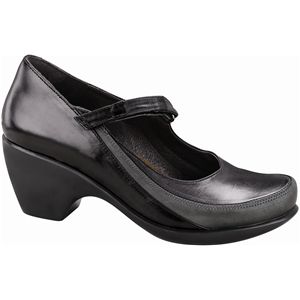 Naot Womens Amaze Black Madras Brushed Black Shadow Grey Nubuck Shoes, Size 36 M   90076 N1L