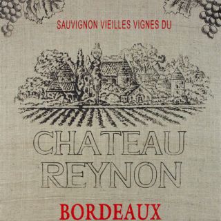 Art In Style Chateau Reynon French Wine Label Decoupage On Burlap Art