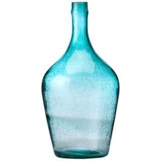 Threshold Bubble Glass Demijohn Vase   Green 15.7