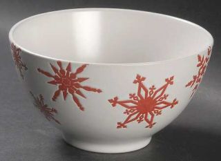 Pfaltzgraff Snowflake Red Soup/Cereal Bowl, Fine China Dinnerware   Embossed Red