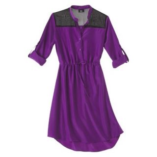 Mossimo Womens 3/4 Sleeve Shirt Dress   Fresh Iris XXL