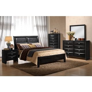 Global Furniture Usa Black/ Black Pvc Celia King Bed Black Size King