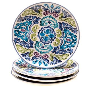 Certified International Hand painted Mood Indigo Ceramic Dinner Plates (set Of 4)
