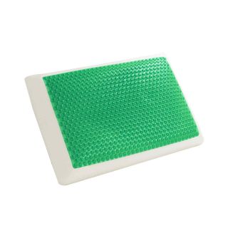 Comfort Revolution Bubble Gel Memory Foam Pillow, Green/White