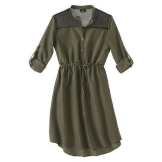 Mossimo Womens 3/4 Sleeve Shirt Dress   Paris Green XL