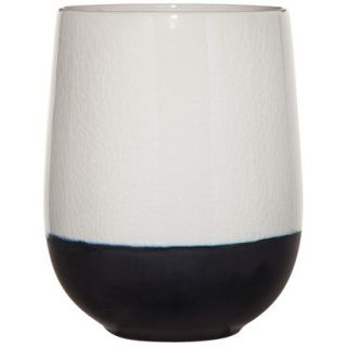 Threshold Color Block Cup Vase   White/Black 7.4