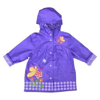 Raindrops Infant Toddler Girls Butterfly Raincoat   Purple 4T