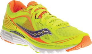 Womens Saucony Kinvara 5   Citron/Viziorange/Purple Running Shoes