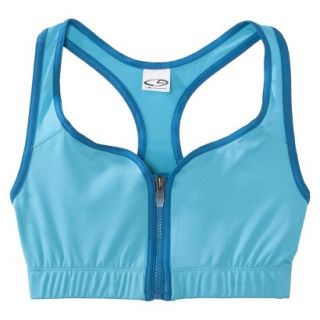 C9 by Champion Womens Zip Compression Bra With Mesh   Costume Blue M
